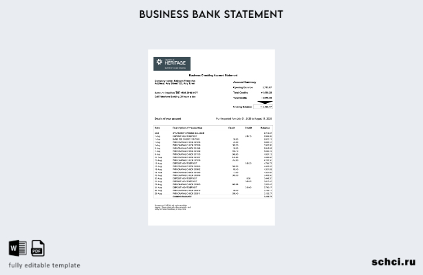 цифровая загрузка Уругвай Banque Heritage выписка со счета фирмы шаблон в формат